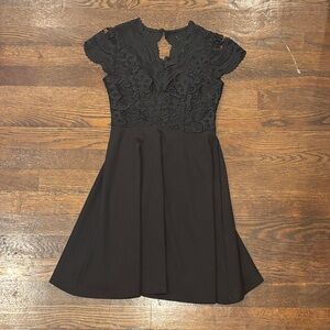 Rare Editions Black Lace Formal Dress